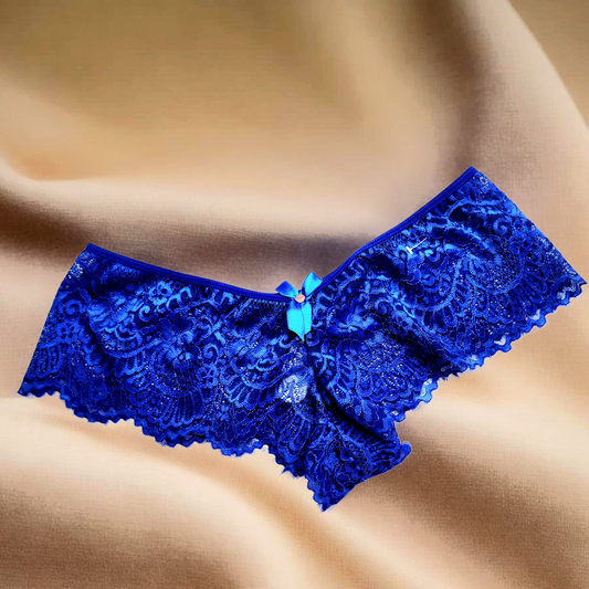 Pantie de encaje azul royal