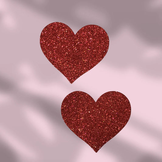 Corazón rojo con brillo  nippies o tapa pesones #69
